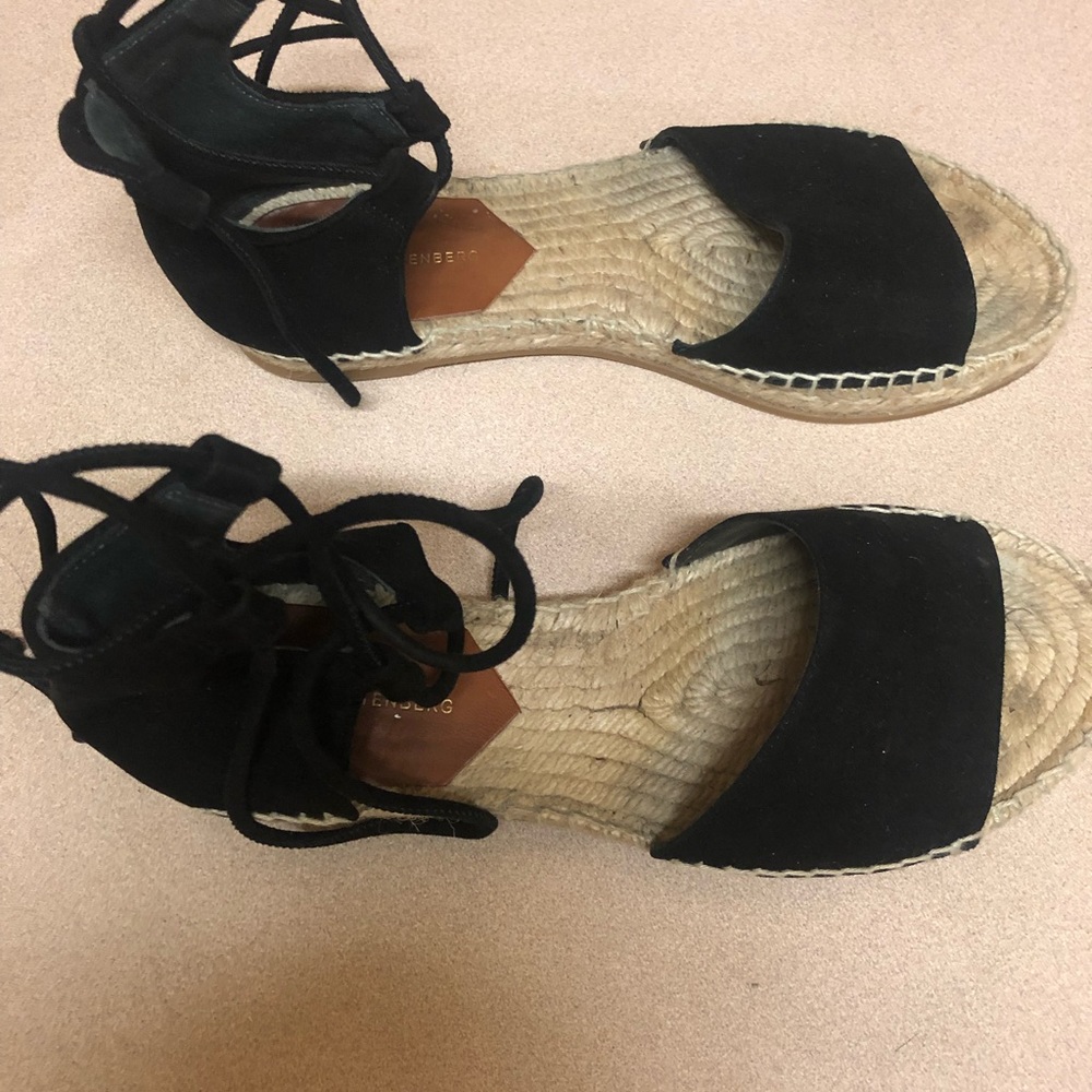 DVF authentic espadrille suede lace up sandals